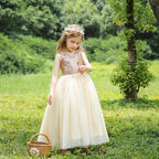 7691 High Quality Hot Sell Long Dress Flower Girl Dresses Princess Kids Wear Sequined Wholesale Skirt Fashion Children's Clothing