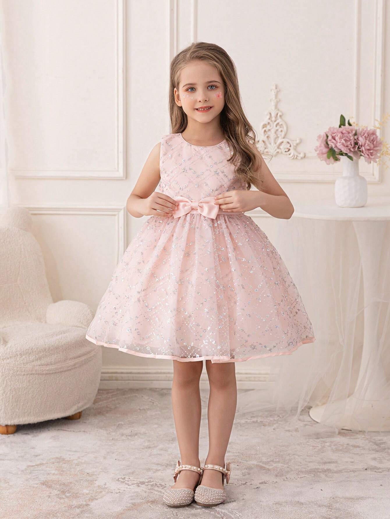 5093 Wholesale Embroidered Lace Princess Pageant Ball Gown Wedding Party Flower Girl Dress for Little Girls 5-11Y