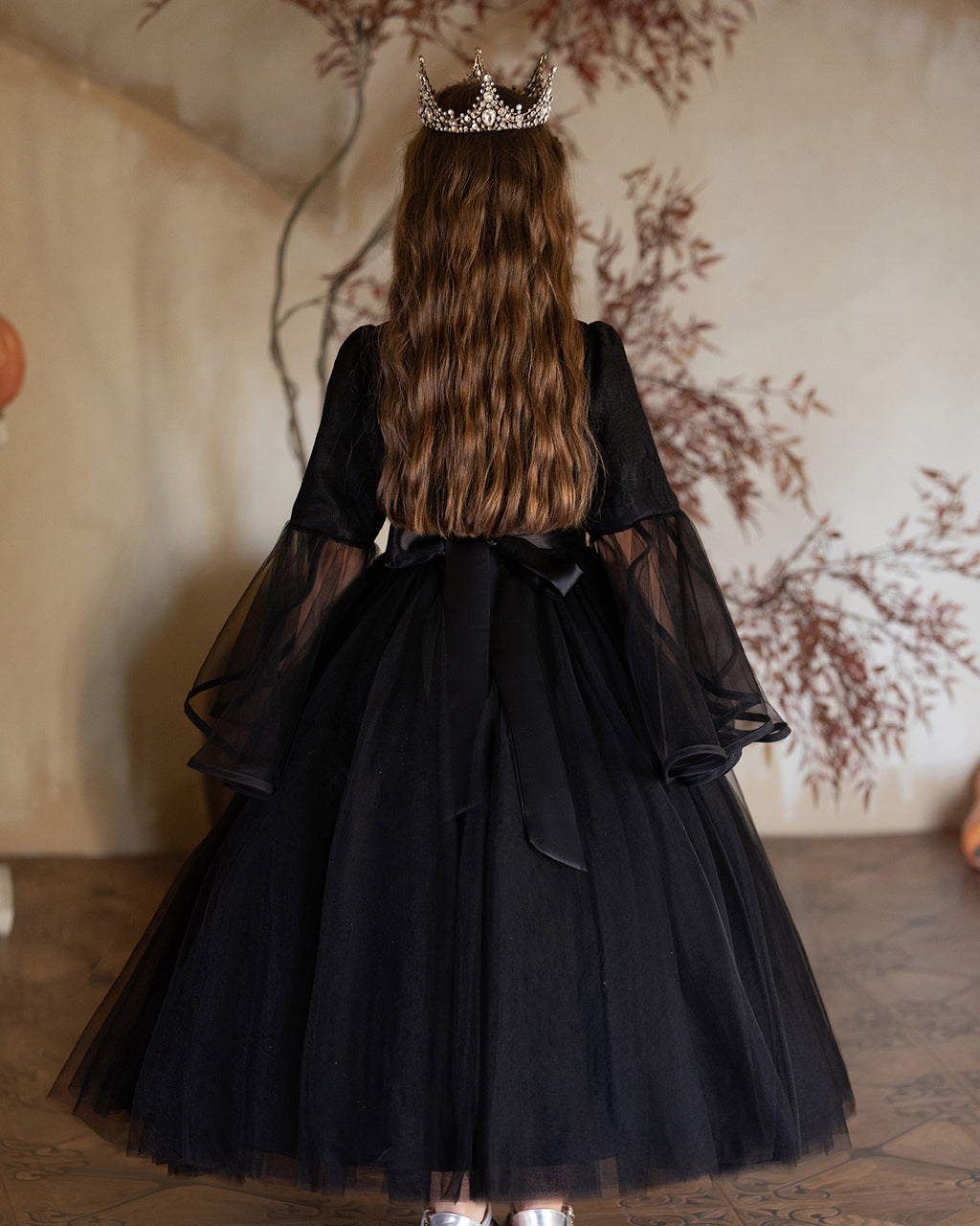 5201 Halloween Costume Children Clothes Girl Cosplay Party Black Dress Performance Costumes