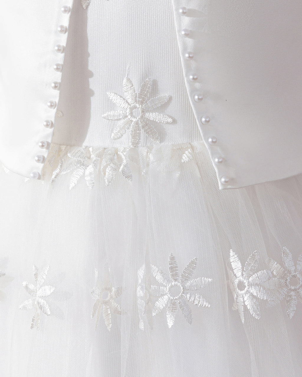 6008 White Wedding Dresses Dress Set, Lace Gauze Skirt Short Sleeved Girls Summer Dress