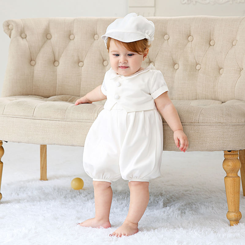 6151 Indian Baby Boy Peter Pan Collar Formal Wear 2 Pcs Outfit Set 4 Months 1 Years Old Baby Boy Traditional Ceremony Formal Dresses