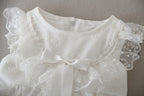 9890 Baby Girl Baptism Dress 3-24 Months White Lace Sleeveless Christening Dress Wedding Party Outfit