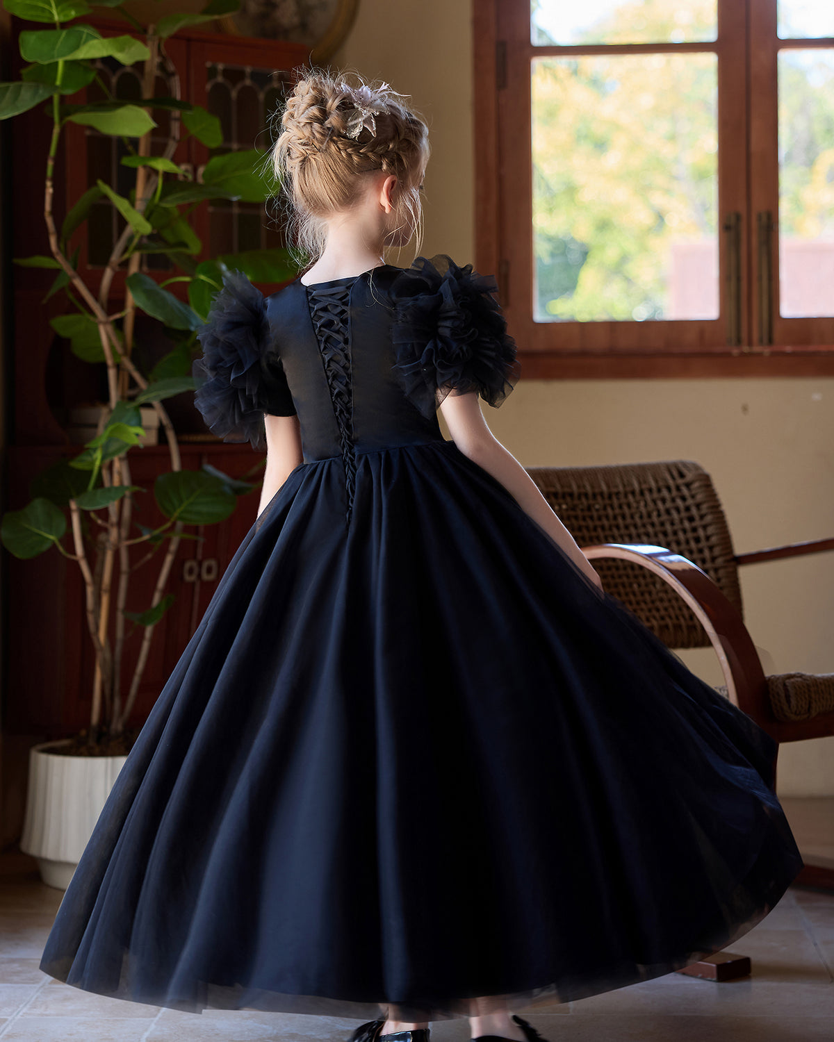 5261 Kids Dresses for Girls Elegant Sleeve Luxury Princess Dress Girl Party New Design Teenage Pageant Girls Clothes 8-12 Years