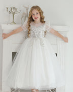 5132 Princess Dress for Girls Summer Wedding Dresses Floral Birthday Parties Special Occasions Kids Wear Wholesale