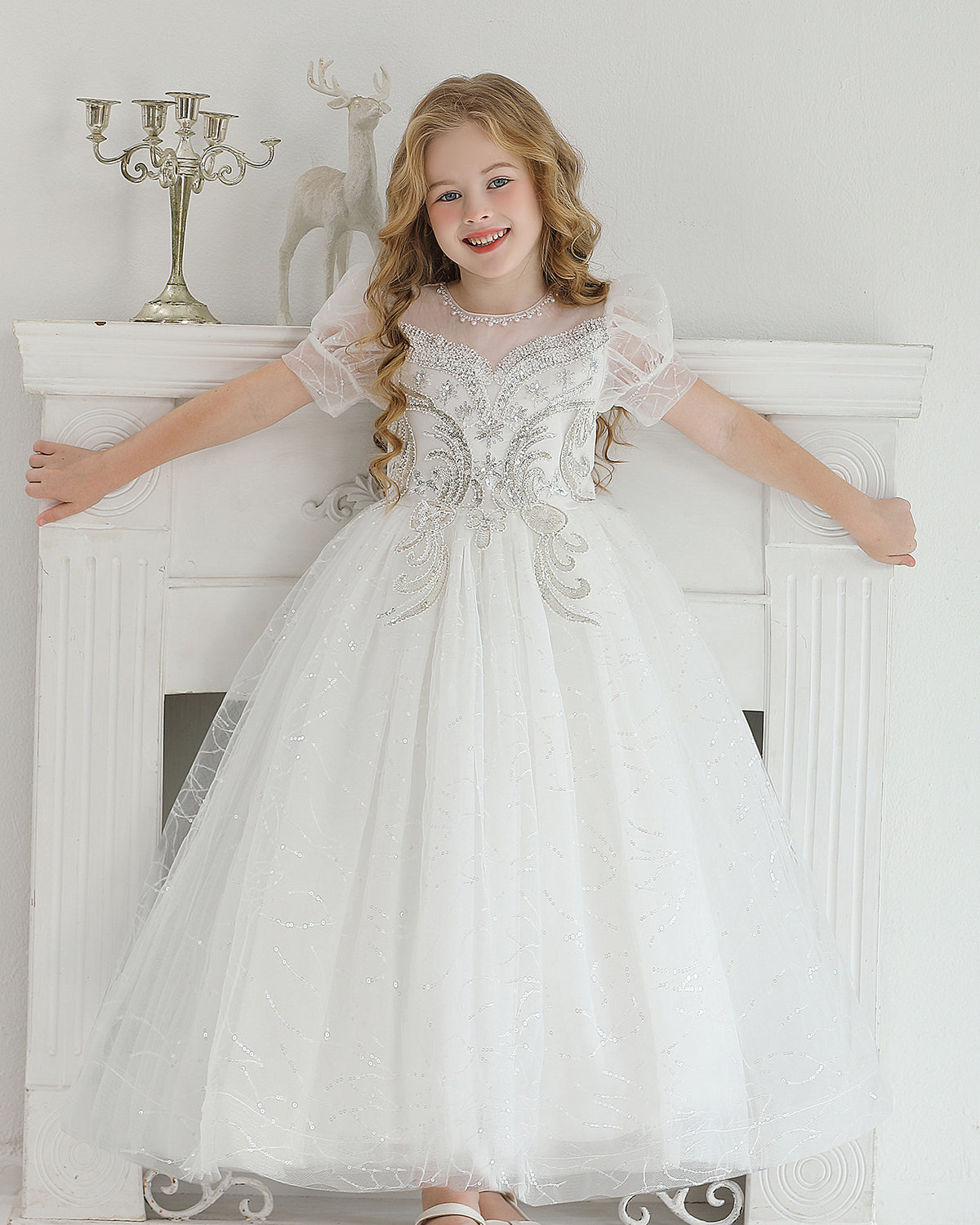 5132 Princess Dress for Girls Summer Wedding Dresses Floral Birthday Parties Special Occasions Kids Wear Wholesale
