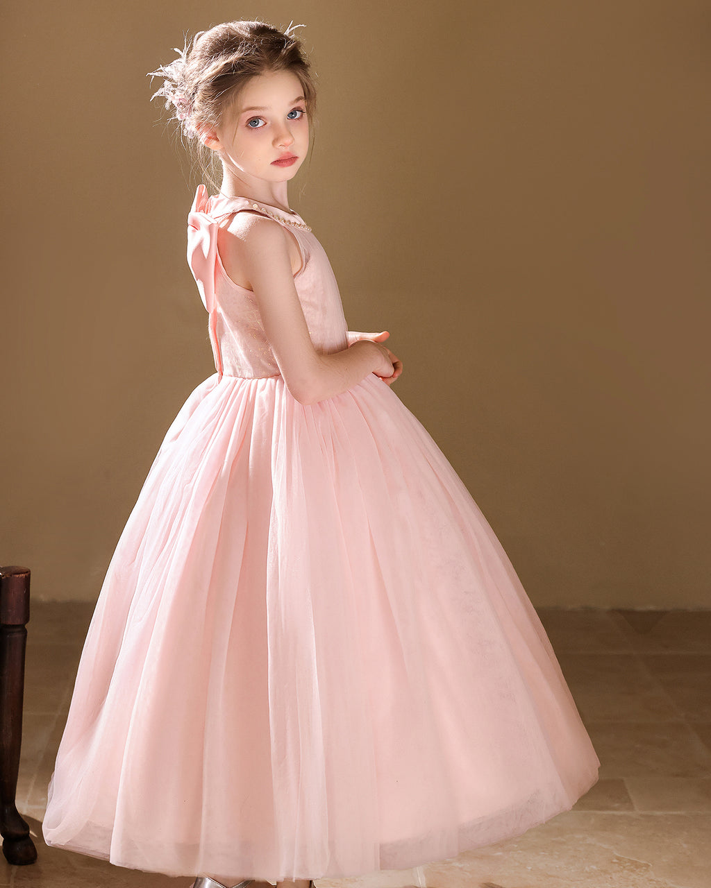 6261 Flower Girls Dresses Long Skirt Princess for Wedding Elegant Birthday Party Girls Dress Children Frock Design