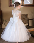 6262 Flower Lace Kid Dress Girls Wedding Evening Costume Girls Clothes Princess Party Pageant Dresses Girls