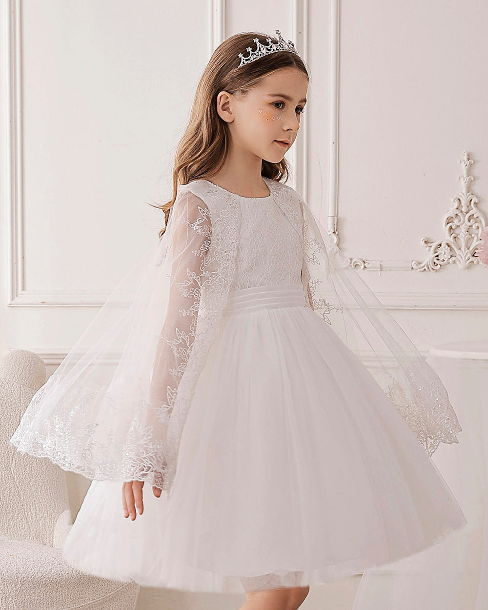 5110 Children's Dress Party Kids Wear Embroidery Lace Wedding 3 to 10 Years Birthday Girls Flower Dresses