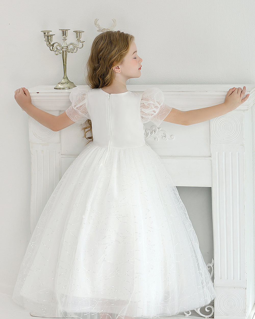 5132 Princess Dress for Girls Summer Wedding Dresses Floral Birthday Parties Special Occasions Kids Wear Wholesale
