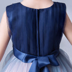 9835 Lace Girls Wedding Dress Embroidered Flower Princess Sparkle Tulle Birthday Party Dresses 2-14Y Boys Removing Girls Dresses