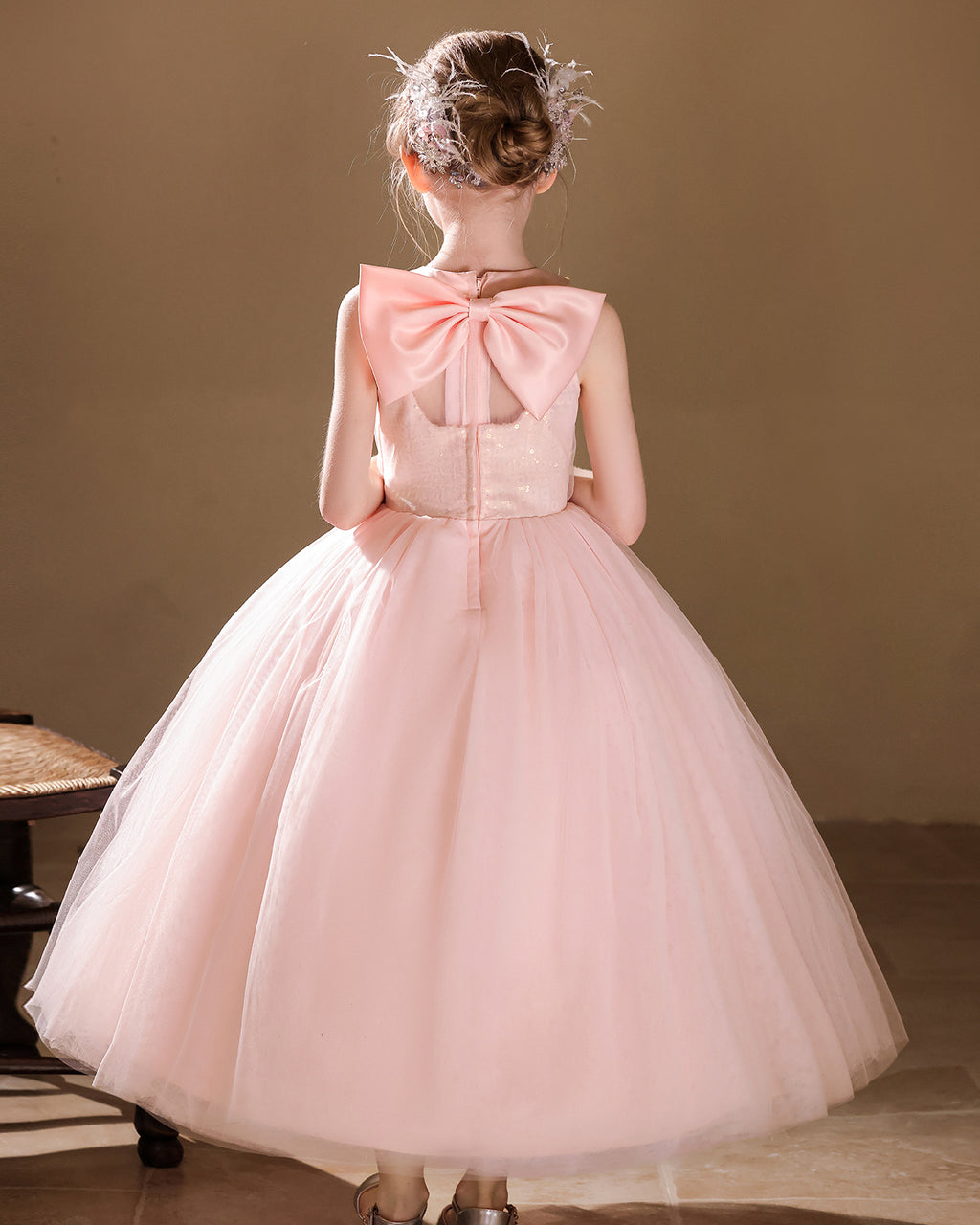 6261 Flower Girls Dresses Long Skirt Princess for Wedding Elegant Birthday Party Girls Dress Children Frock Design