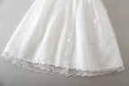 9890 Baby Girl Baptism Dress 3-24 Months White Lace Sleeveless Christening Dress Wedding Party Outfit