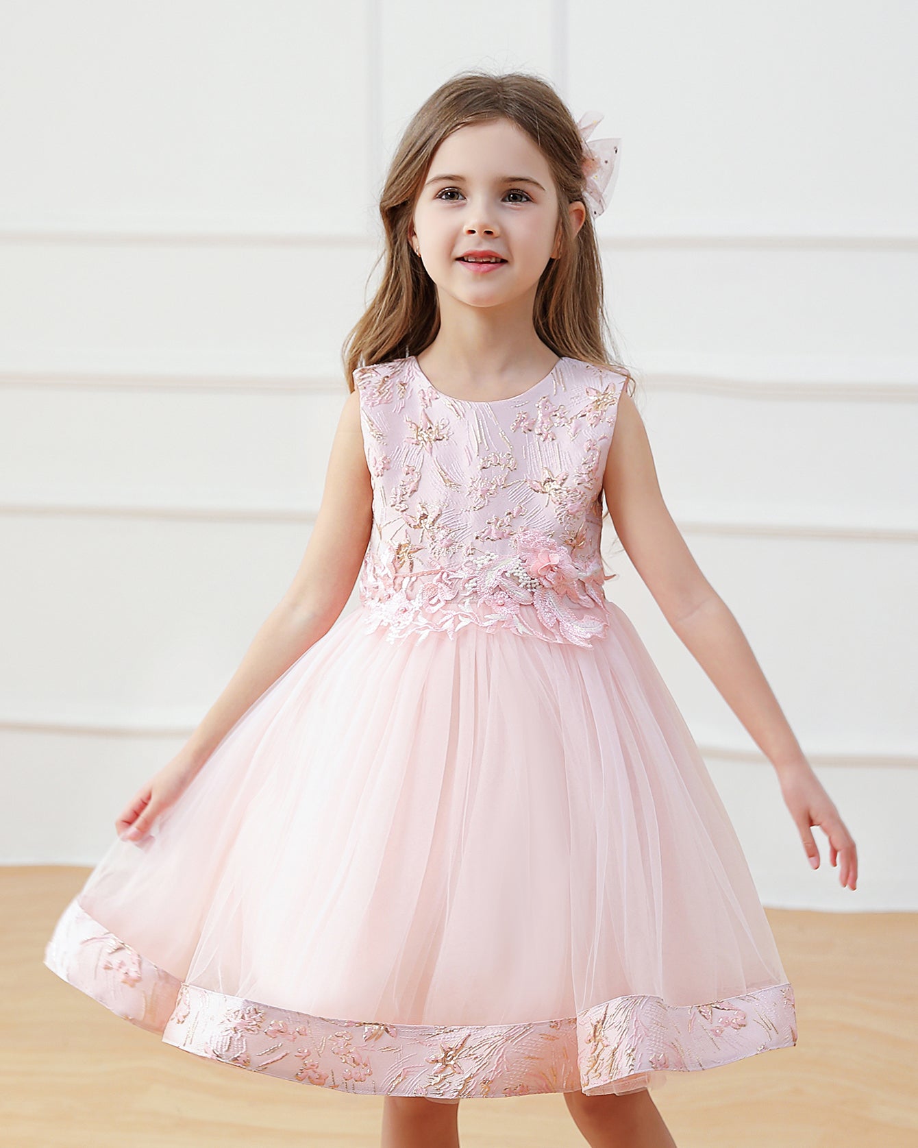5076 Kid Dress for Girl Princess Flower Girls' Dresses Birthday Party Beautiful Sleeveless New Design 5 Year Old Girl Clothes