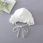 8019 Baby Girl Baptism Dress 3-24 Months White Lace Sleeveless Christening Dress with Bonnet Wedding Party Outfit