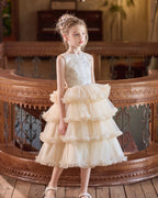 5262 Girls Party Dress Elegant Girls' Dresses Pageant Puffy Quality Cake Princess Gown Formal Special Occasions Frock