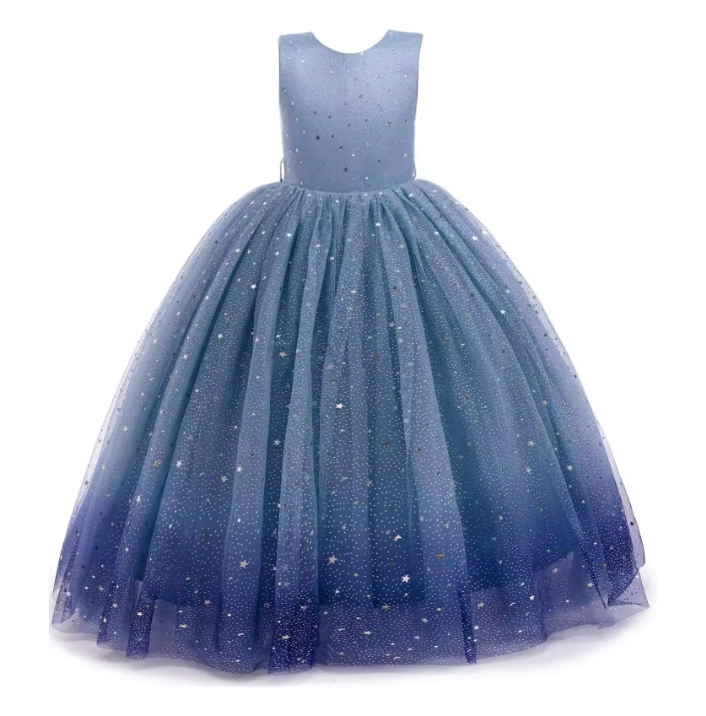 7689 Girls Tulle Flower Girl Dress Birthday Wedding Pageant Party Princess Gown Kids Formal Wear Ages 5 to 11 Years