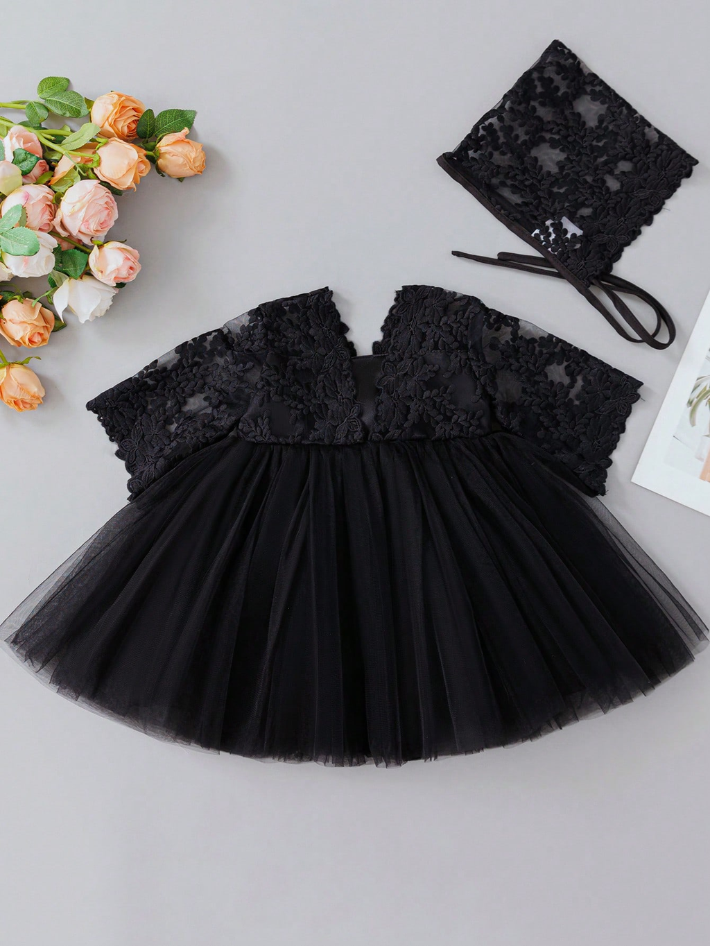 5078 Black Fluffy Princess Gown Lace Dress Set Wholesale 0-6 Months Latest Fashion Baby Girl Party Wear Dress for Baby Boy