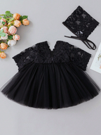 5078 Black Fluffy Princess Gown Lace Dress Set Wholesale 0-6 Months Latest Fashion Baby Girl Party Wear Dress for Baby Boy