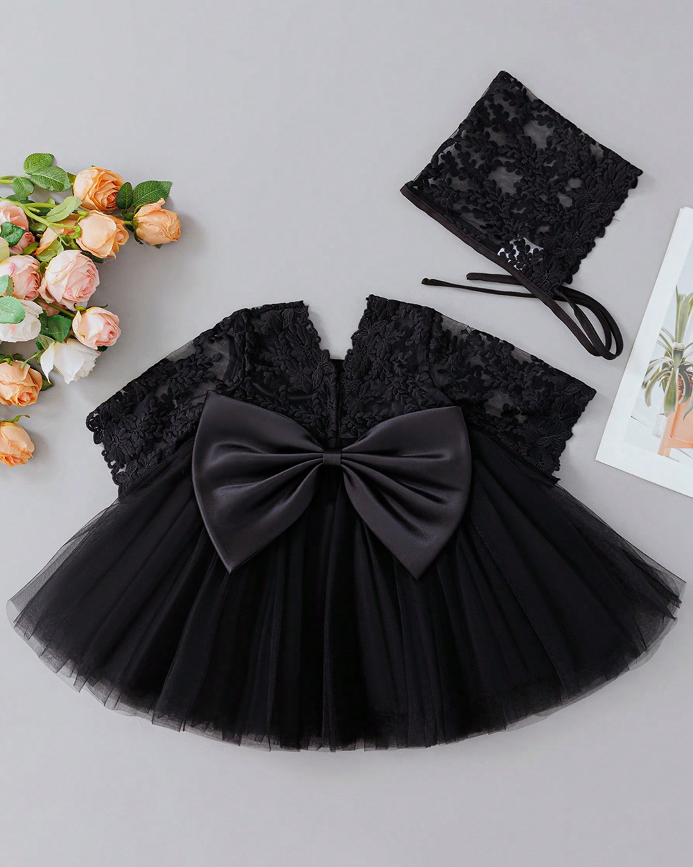 5078 Black Fluffy Princess Gown Lace Dress Set Wholesale 0-6 Months Latest Fashion Baby Girl Party Wear Dress for Baby Boy