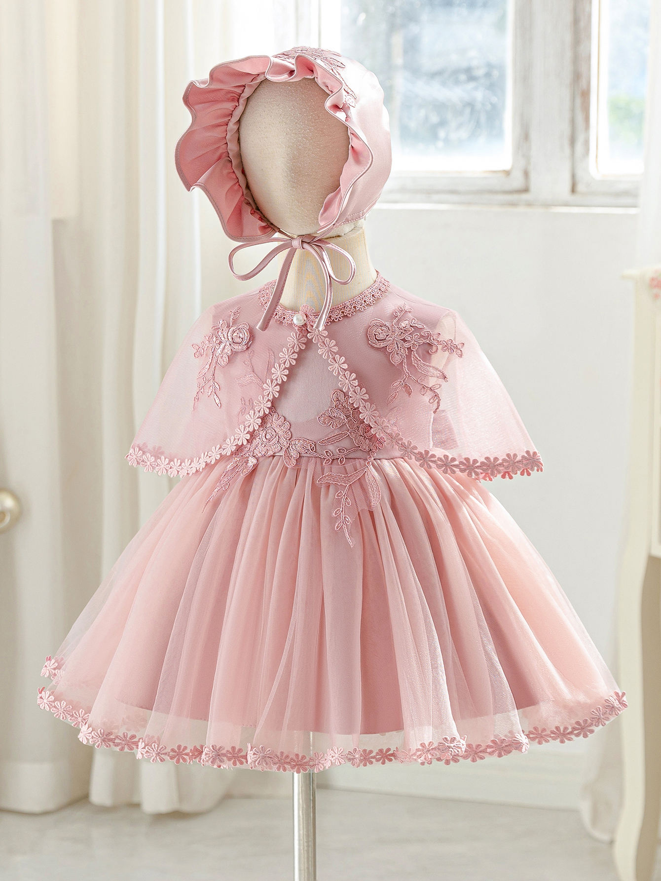 6116 New Design 3Pcs Baby Girl Frock 0-9 Months Party Dress 1Y Black First Birthday Party Prom Gown Toddler Pageant Dress With Hat