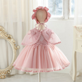 6116 New Design 3Pcs Baby Girl Frock 0-9 Months Party Dress 1Y Black First Birthday Party Prom Gown Toddler Pageant Dress With Hat