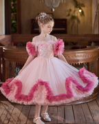 5239 Wholesale 9 Years Old Girls Party Dress Frilly Cupcake Turkey Style Fairy Long Frock Queen Princess Evening Baby Kids Clothes