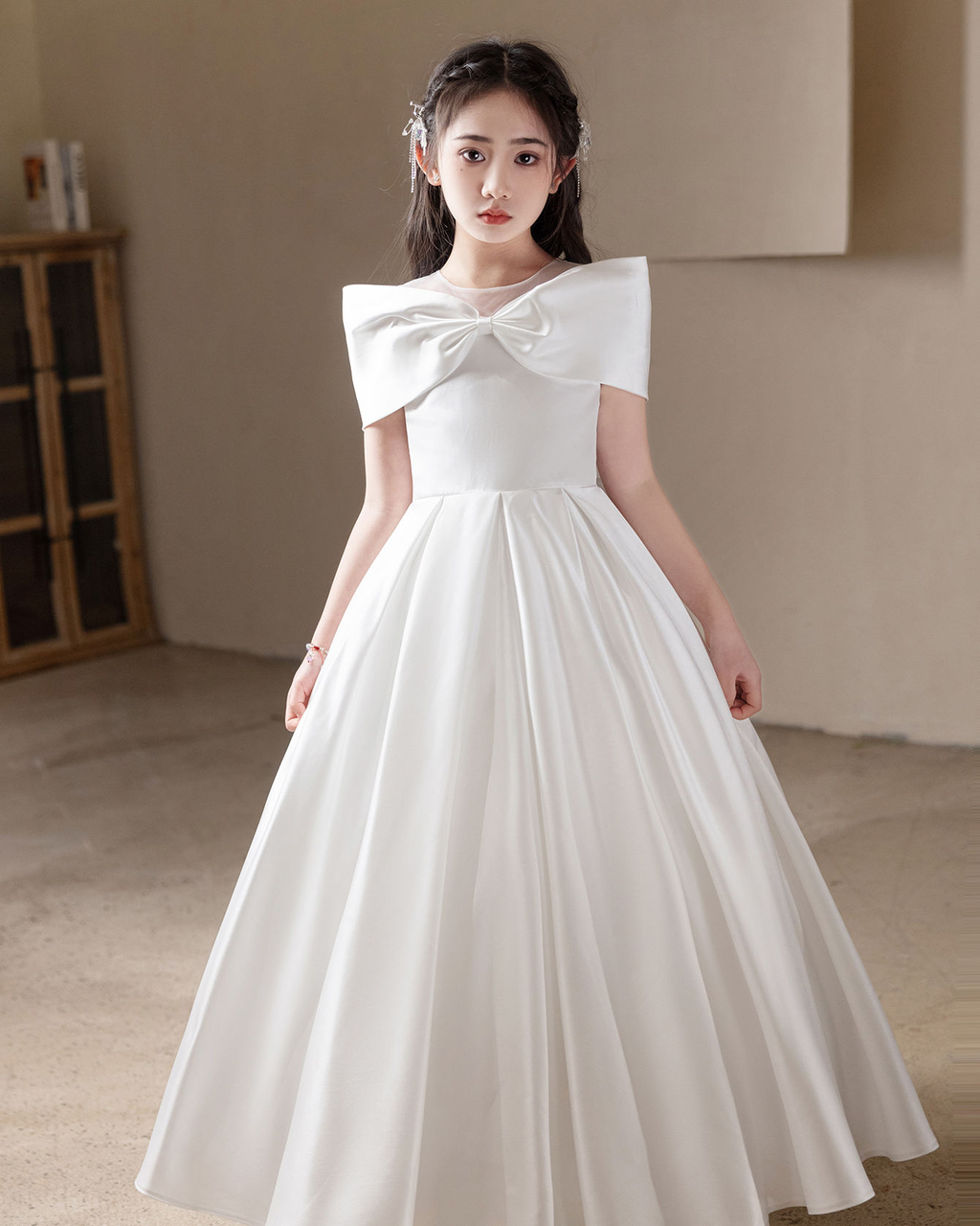 5167 Formal Flower Girl Wedding Dresses Summer Girl Long-style Performance Host Luxury Young Girl Clothes Birthday Party Dress