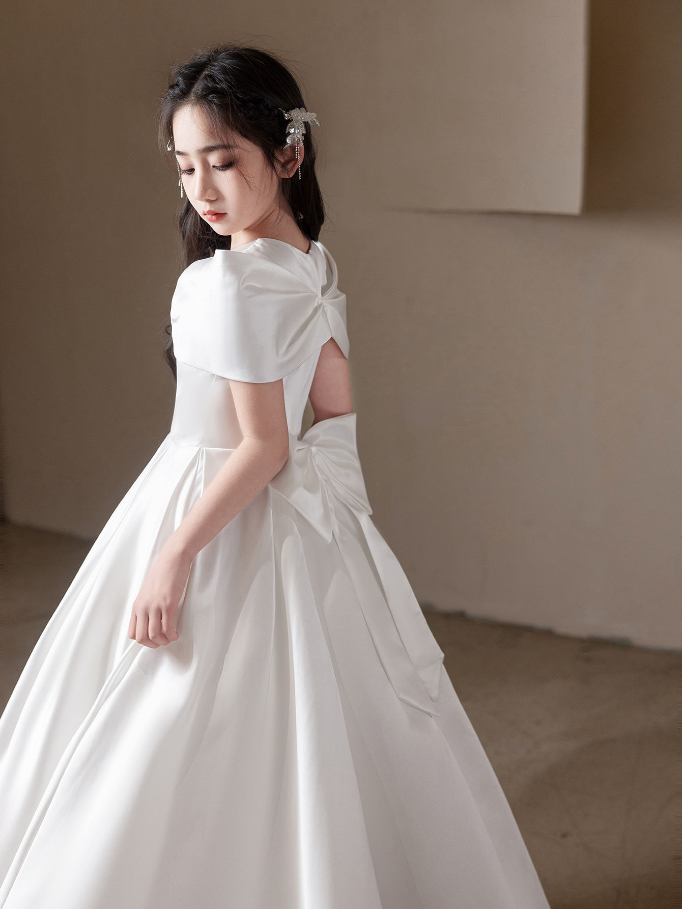5167 Formal Flower Girl Wedding Dresses Summer Girl Long-style Performance Host Luxury Young Girl Clothes Birthday Party Dress