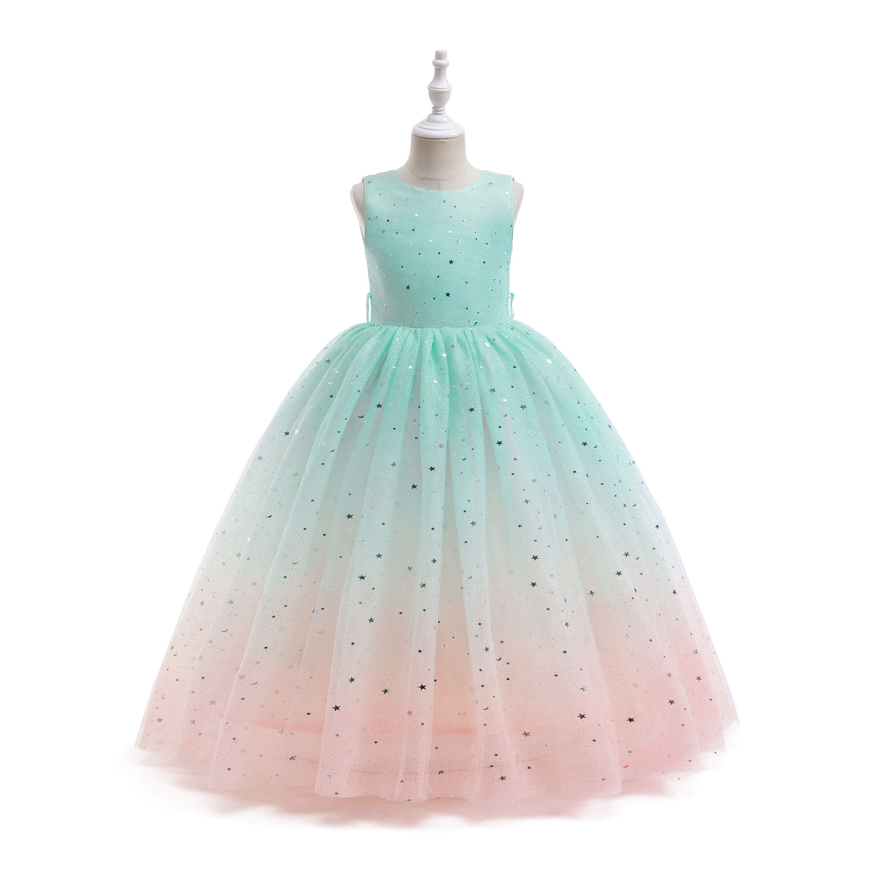 7689 Girls Tulle Flower Girl Dress Birthday Wedding Pageant Party Princess Gown Kids Formal Wear Ages 5 to 11 Years