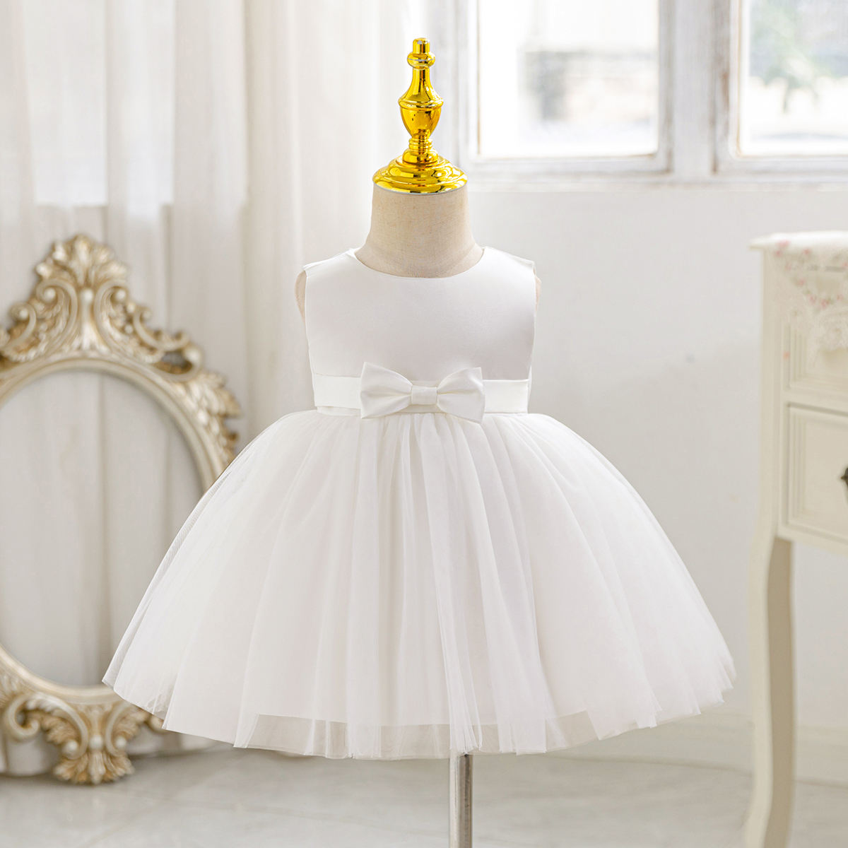 5073 Elegant Style Princess Baby Girl Baptisms  Prom Dresses Girl Evening Dress for Kids Clothes 0-3 Fluffy Girl Wedding Dress