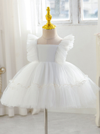 7528 White Wedding Baby Baptism Christening Dress Birthday Outfit Pageant Dresses Girls