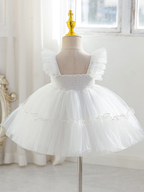 7528 White Wedding Baby Baptism Christening Dress Birthday Outfit Pageant Dresses Girls