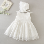 9866 Baby Girls Christening Baptism Dress 2 Piece Floral Lace Baptism Gown Christening Dress Set