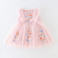 7160 Baby Girl Pink Princess Dress 1Y Floral Tutu Gown Smock Formal Party Dress for Birthday Wedding Flower Girl Casual Party Dresses