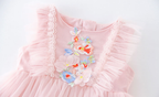7160 Baby Girl Pink Princess Dress 1Y Floral Tutu Gown Smock Formal Party Dress for Birthday Wedding Flower Girl Casual Party Dresses