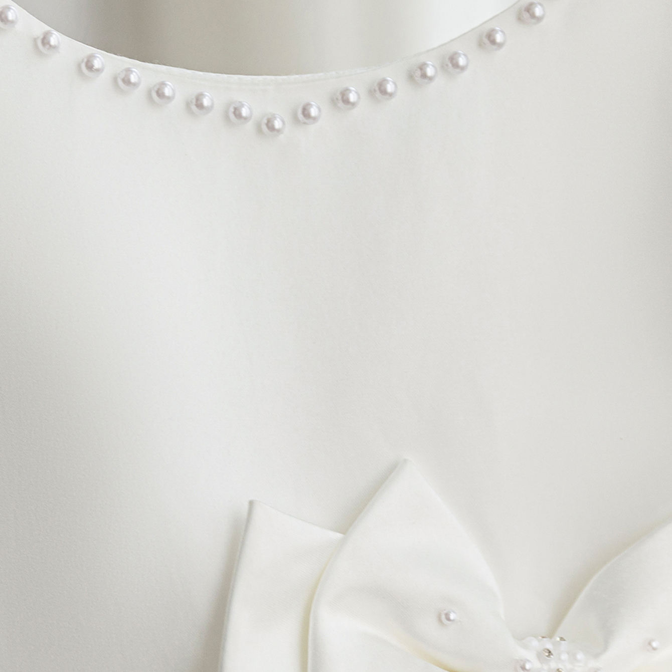 5178 Princess Wedding Dress Beaded Satin Fabric Bow Formal White Birthday High Quality Flower Girls Dresses