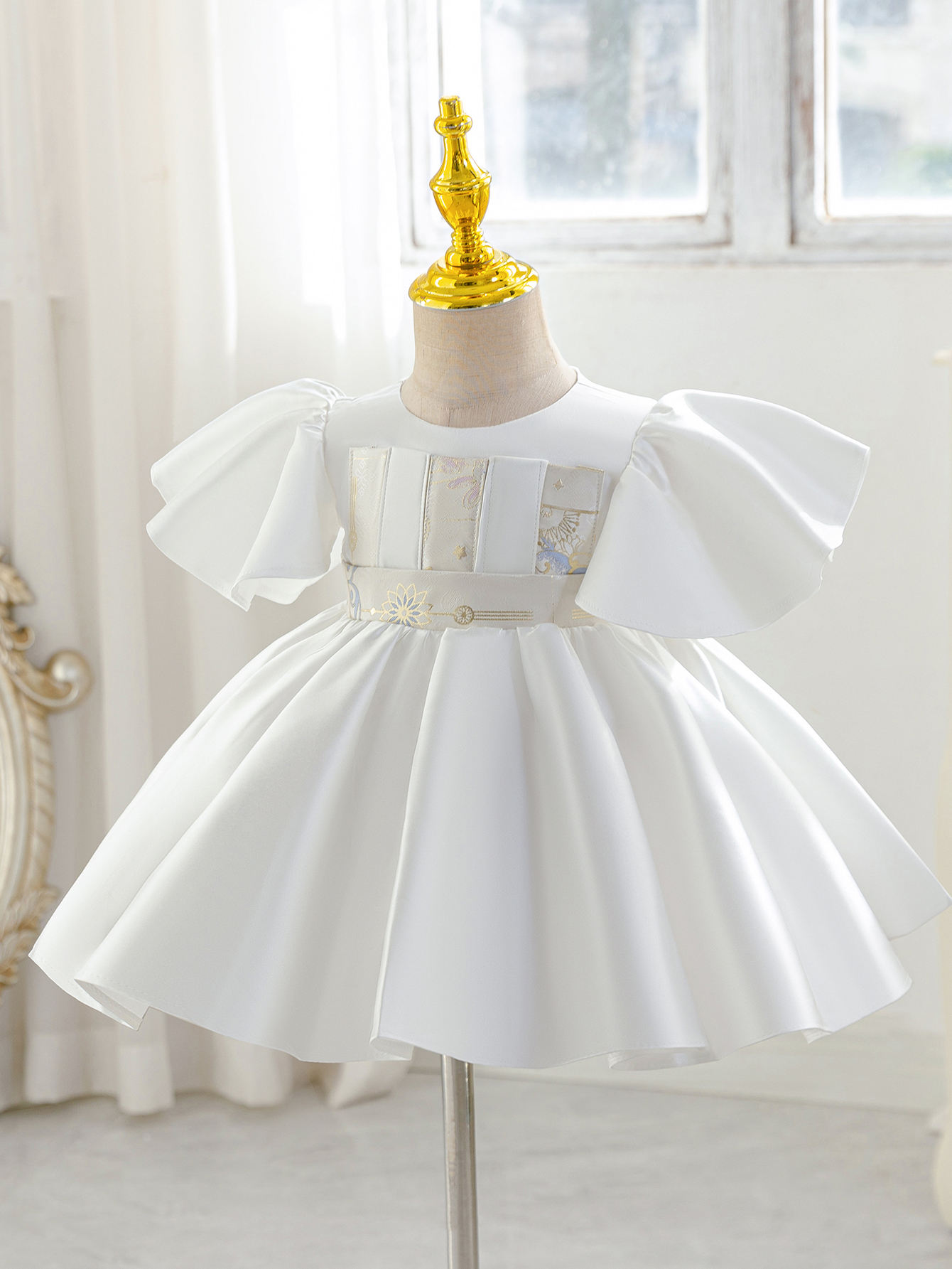 5068 Wholesale 1 Years Old Summer Tutu Princess Special Occasion Christening Baptism Kids Dress for Toddler Baby Girls and Baby Boys
