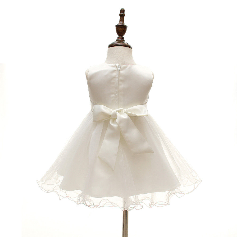 1776 Baptism Dresses for Infant Girls Flower Bow Girl Dress Party Birthday Wedding Princess  Girls Baby Baptism Dresses Birthday