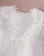 1782 High Quality White Christening Outfits Elegant Fancy Gown Luxury Lace Embroidered with Bonnet Wedding
