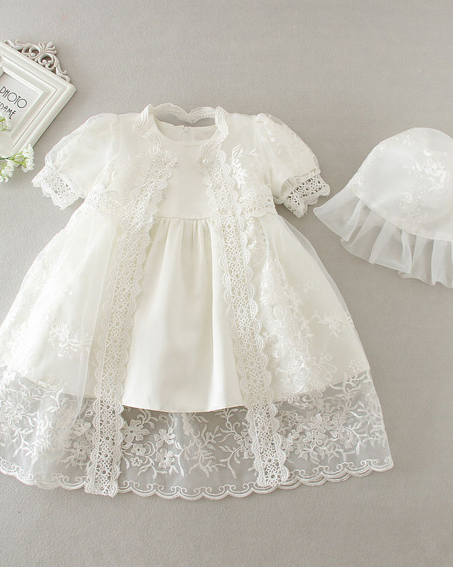 1785 Baby Dresses Baby Girls Baptism Dress Birthday Party Designs Wedding White Dressgirls Babies Clothes Set Frocks
