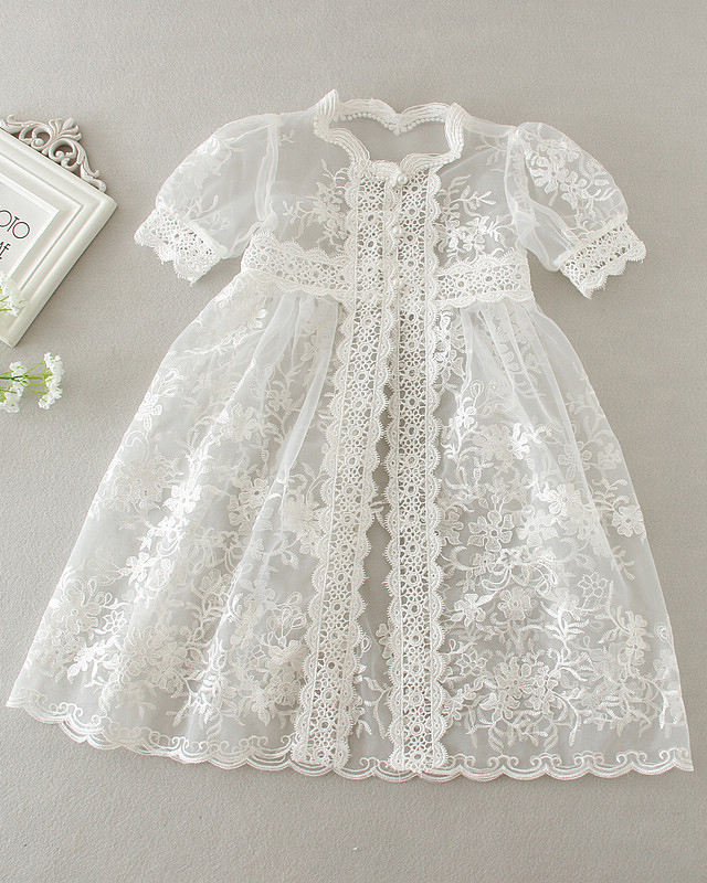 1785 Baby Dresses Baby Girls Baptism Dress Birthday Party Designs Wedding White Dressgirls Babies Clothes Set Frocks