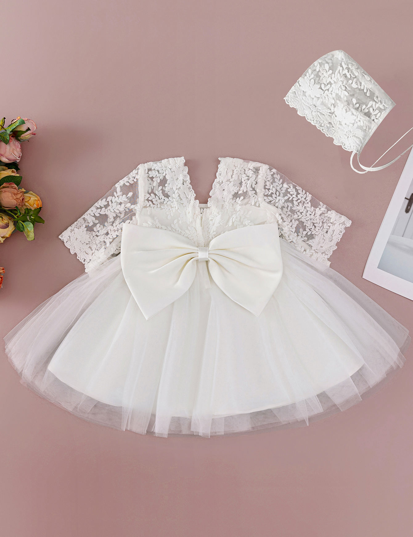 5078 Embroidery Lace Baptism Dress Dresses Baby Girl Birthday Floral Gown with Baby Girls Dress Designs