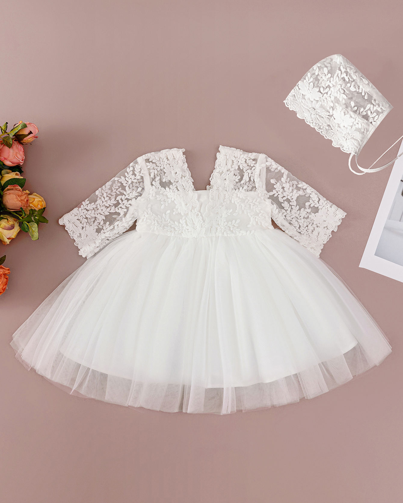 5078 Embroidery Lace Baptism Dress Dresses Baby Girl Birthday Floral Gown with Baby Girls Dress Designs