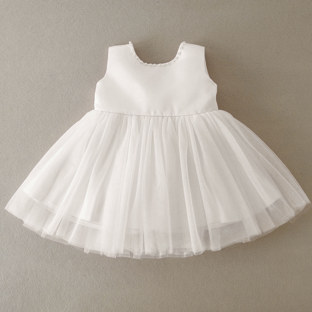 7522 Elegant Tulle Dresses Kids Beaded Flower Baby Girl Dress Fashion Formal New Design Pageant Prom Wedding