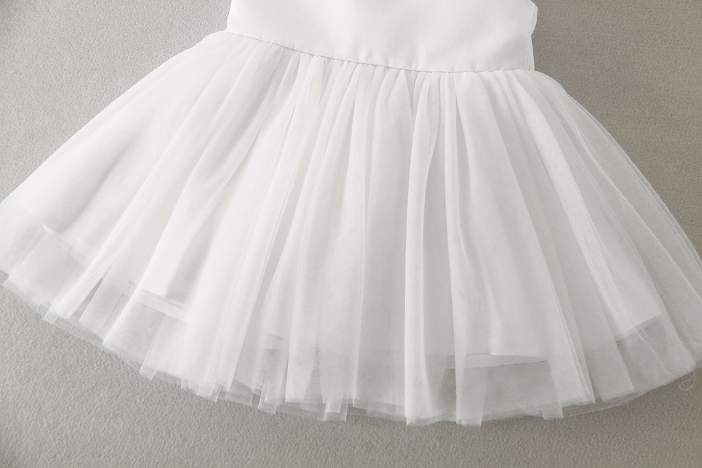 7522 Elegant Tulle Dresses Kids Beaded Flower Baby Girl Dress Fashion Formal New Design Pageant Prom Wedding