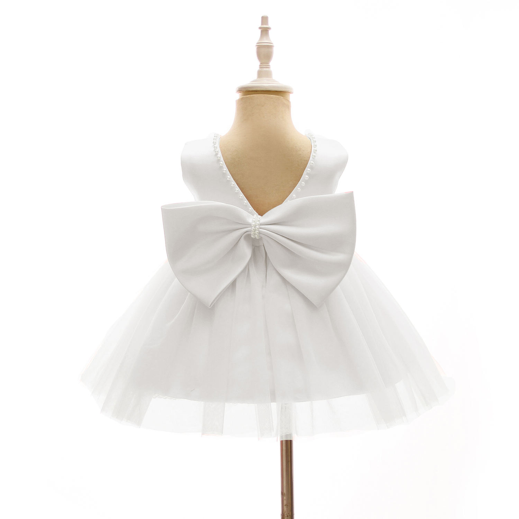 7522 Elegant Tulle Dresses Kids Beaded Flower Baby Girl Dress Fashion Formal New Design Pageant Prom Wedding