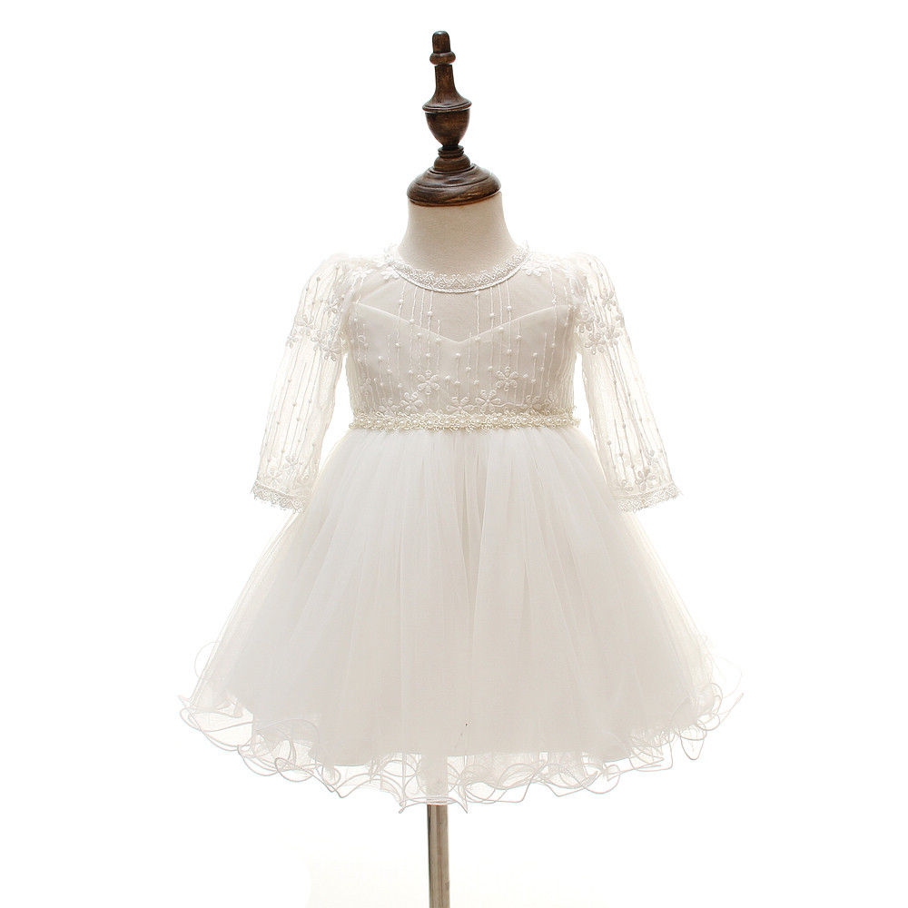 8515 White Special Occasions Dresses Prom Lace Cute Fashion High Quality Embroidered Floral Christening Luxury Baptism Dress