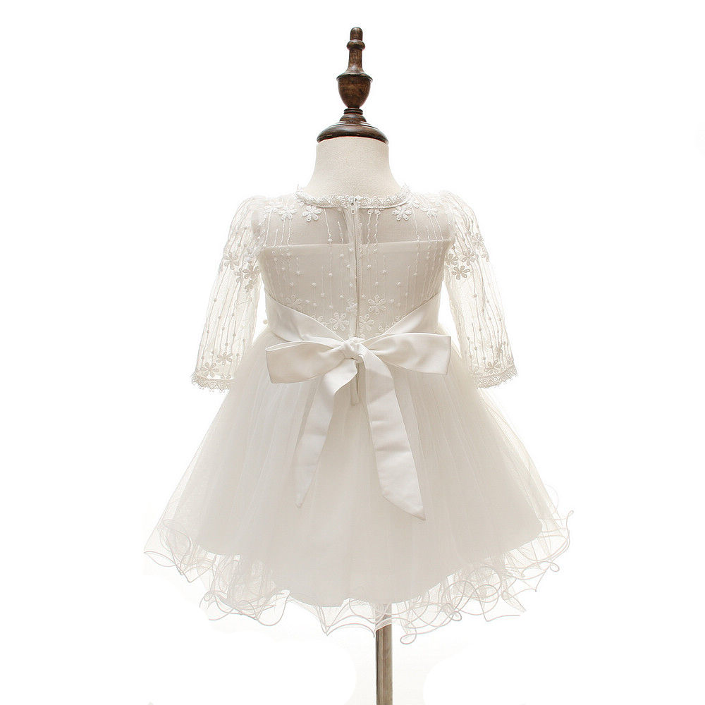 8515 White Special Occasions Dresses Prom Lace Cute Fashion High Quality Embroidered Floral Christening Luxury Baptism Dress