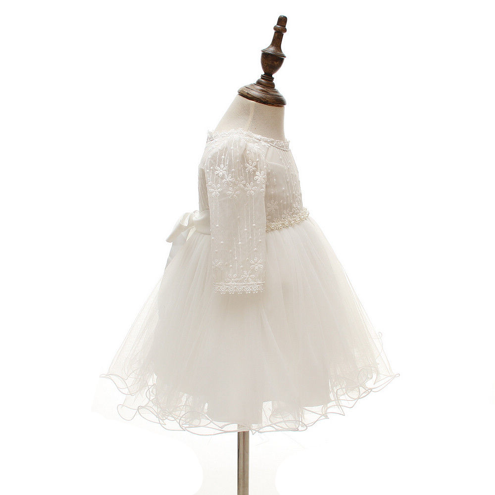 8515 White Special Occasions Dresses Prom Lace Cute Fashion High Quality Embroidered Floral Christening Luxury Baptism Dress