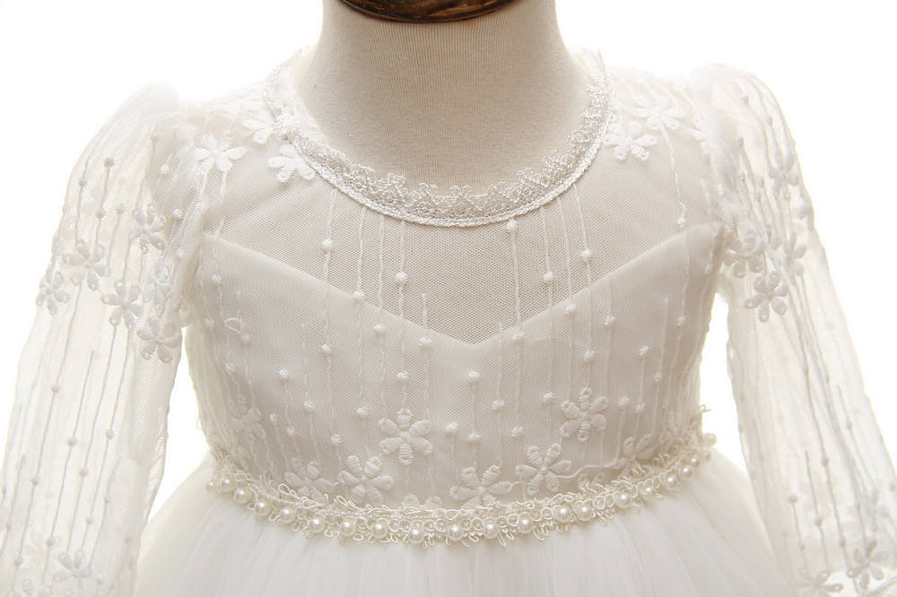 8515 White Special Occasions Dresses Prom Lace Cute Fashion High Quality Embroidered Floral Christening Luxury Baptism Dress